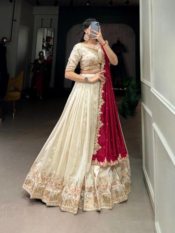 Taraa L 1411 Vichitra Silk Thread Embroidered Lehenga Choli