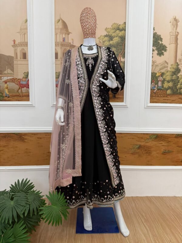Crystal stone transparent coat Gown
