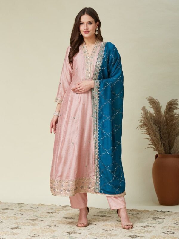 Vichitra Silk Anarkali Suit