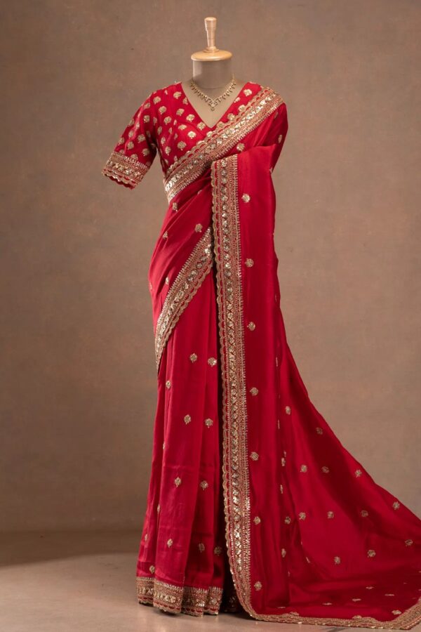 JALPARI SILK DESIGNER RED SAREE