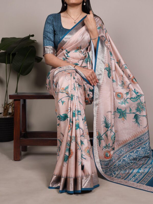 Tasar silk saree with Rich Viscose Border