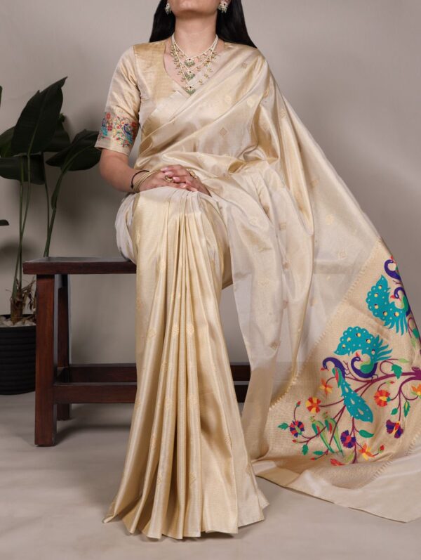 Tissue Silk Creame saree
