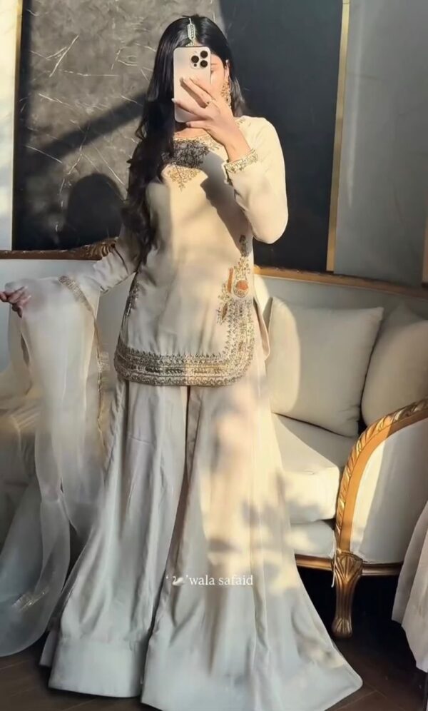 Designer Party Wear Top & Sharara