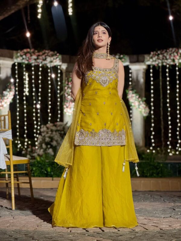 Fandy silk top and sharara set