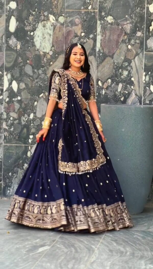 Navy Blue Georgette Lehanga Choli set