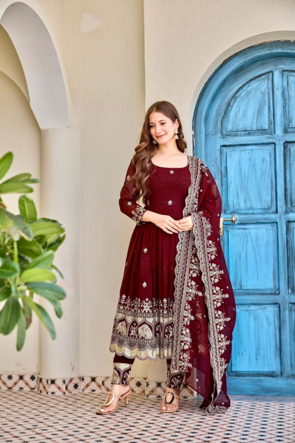 Anarkali Crunchy silk Gown