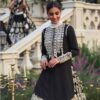 Black lehenga set with heavy silver embroidery and high neck kurti for women wedding and festive wear for women festive wear