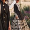 Black lehenga set with heavy silver embroidery and high neck kurti for women wedding and festive wear for women festive wear