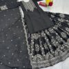 Black lehenga set with heavy silver embroidery and high neck kurti for women wedding and festive wear for women festive wear