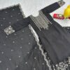 Black lehenga set with heavy silver embroidery and high neck kurti for women wedding and festive wear for women festive wear