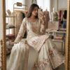 Embroidered sharara suit in cream and mauve with dupatta for women festive and wedding wear for women festive wear