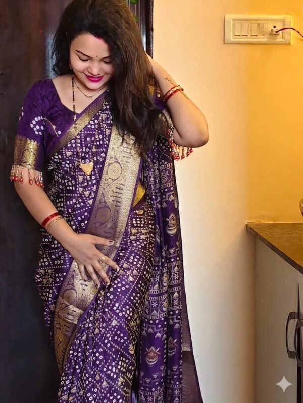 Magenta silk saree with gold zari motifs and border for women festive and traditional wear for women festive wear