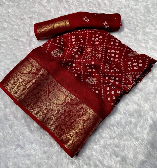 Magenta silk saree with gold zari motifs and border for women festive and traditional wear for women festive wear