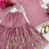 Dusty pink sharara suit with embroidery and dupatta for women festive and wedding wear for women festive wear