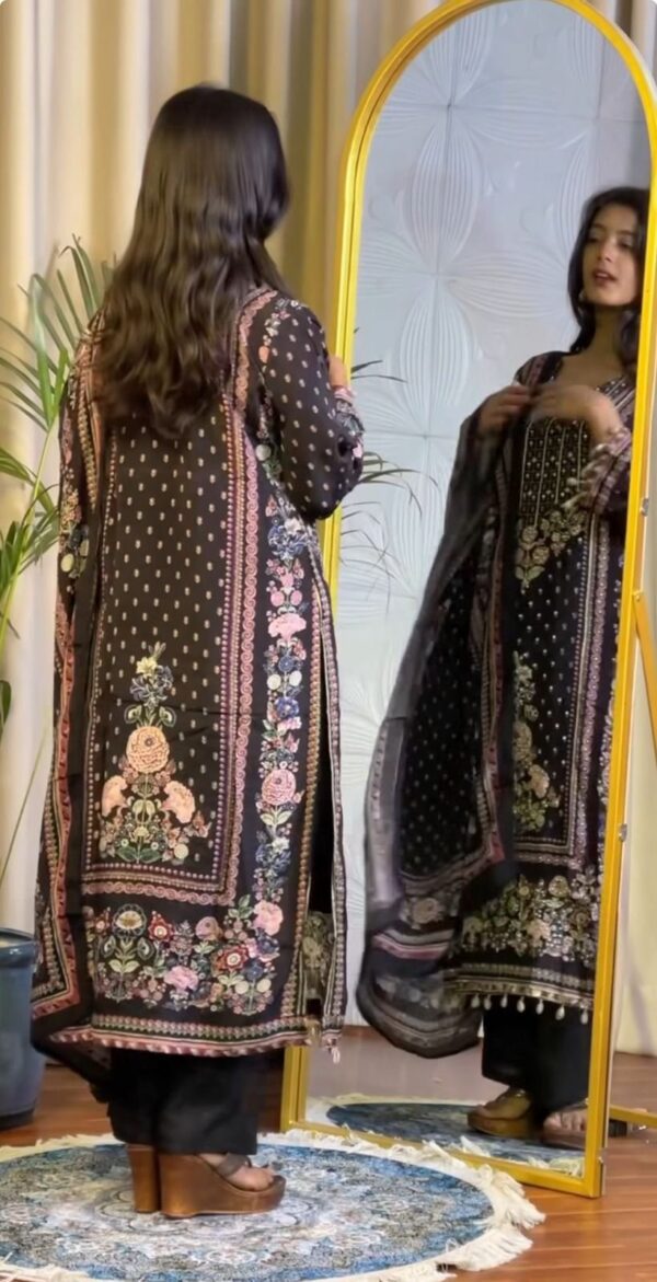 black floral printed kurta set with dupatta for women ethnic wear casual festive outfit for women festive wear