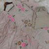 blush pink kurta with floral embroidery and matching dupatta with pants for women festive wear