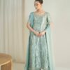 sea green embroidered kurta palazzo set with dupatta for women festive and wedding wear outfit for women festive wear