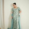 sea green embroidered kurta palazzo set with dupatta for women festive and wedding wear outfit for women festive wear
