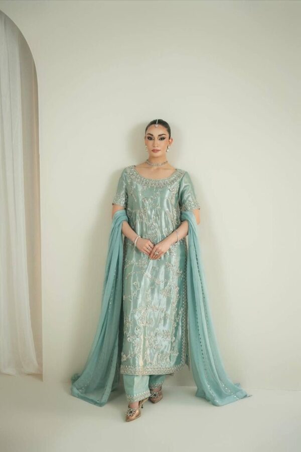 sea green embroidered kurta palazzo set with dupatta for women festive and wedding wear outfit for women festive wear