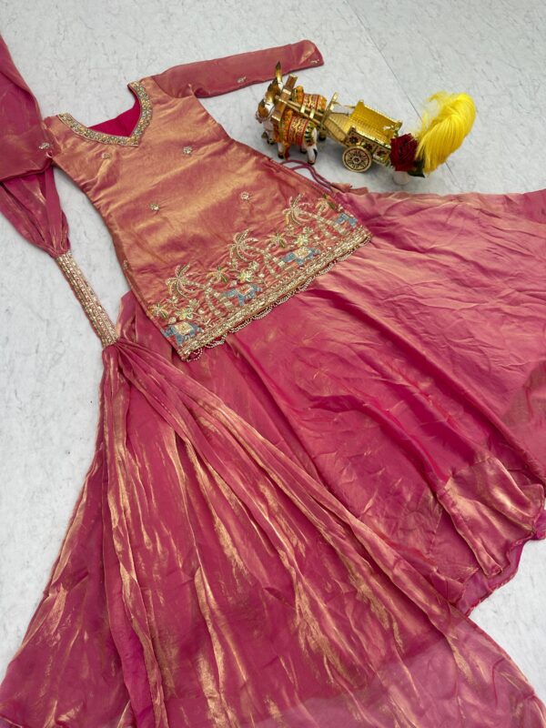 teal and pink embroidered kurta sets with dupatta for women festive wear designer ethnic outfits combo for women festive wear