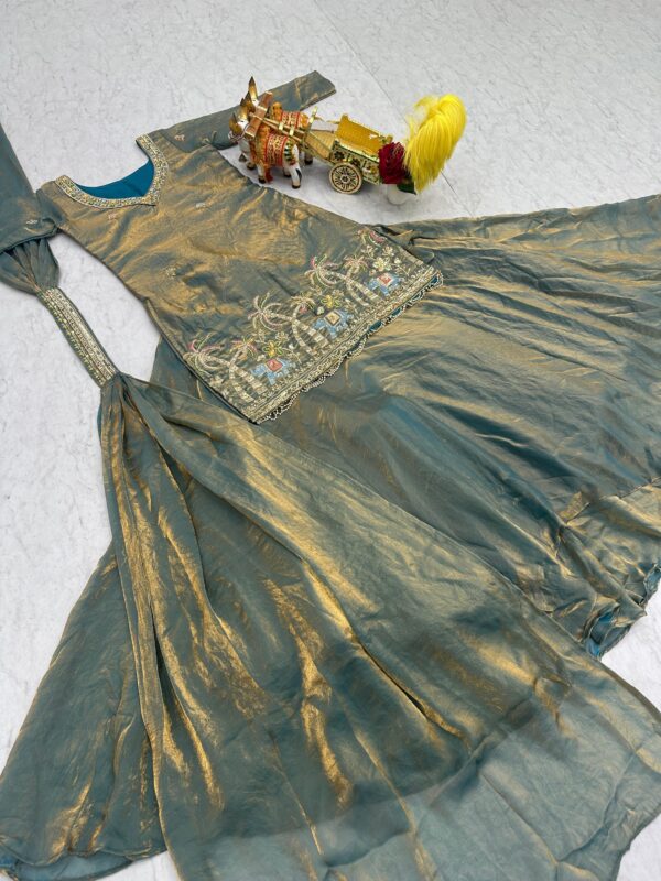 teal and pink embroidered kurta sets with dupatta for women festive wear designer ethnic outfits combo for women festive wear