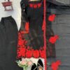 Elegant Black Embroidered Kurta Palazzo Set with Dupatta for women festive wear