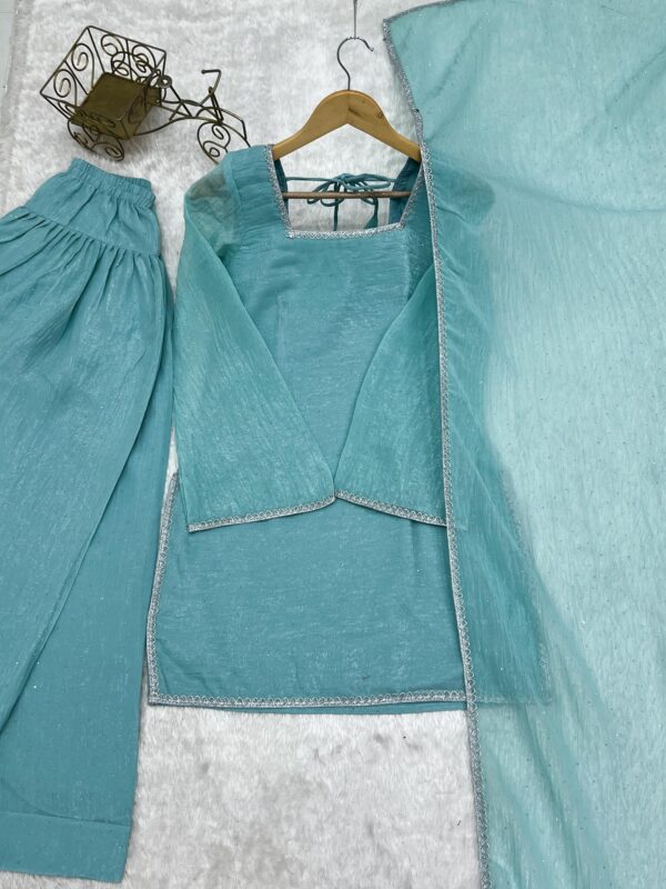 Soft Pink Elegant Kurta Pant Set with Dupatta for women festive wear