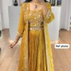 Mustard Yellow Designer Lehenga Set with Embroidered Jacket for women festive wear