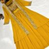 Mustard Yellow Designer Lehenga Set with Embroidered Jacket for women festive wear