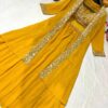 Mustard Yellow Designer Lehenga Set with Embroidered Jacket for women festive wear