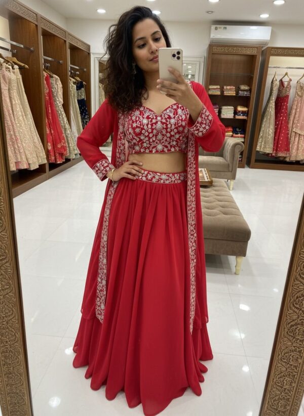 Mustard Yellow Designer Lehenga Set with Embroidered Jacket for women festive wear