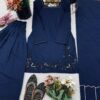 Navy blue embroidered kurti set with palazzo pants for women ethnic wear India for women festive wear
