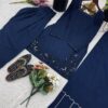 Navy blue embroidered kurti set with palazzo pants for women ethnic wear India for women festive wear