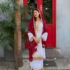 Elegant White Embroidered Kurta Sharara Set with Red Dupatta for women festive wear