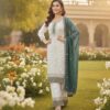 Elegant White Embroidered Kurta Sharara Set with Red Dupatta for women festive wear