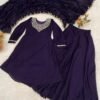 Royal Plum Embroidered Kurta Sharara Set with Dupatta for women festive wear