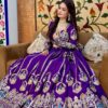 Royal Purple ready to wear Vichitra Silk Lehenga choli with sequins embroidery for women festive wear