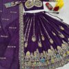 Royal Purple ready to wear Vichitra Silk Lehenga choli with sequins embroidery for women festive wear
