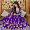 Royal Purple ready to wear Vichitra Silk Lehenga choli with sequins embroidery for women festive wear