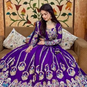 Royal Purple ready to wear Vichitra Silk Lehenga choli with sequins embroidery for women festive wear
