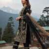 Elegant Black Gym Silk 5mm Sequence & Zari Embroidered Kurta Set with Dupatta for women festive wear
