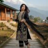 Elegant Black Gym Silk 5mm Sequence & Zari Embroidered Kurta Set with Dupatta for women festive wear