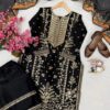 Elegant Black Gym Silk 5mm Sequence & Zari Embroidered Kurta Set with Dupatta for women festive wear