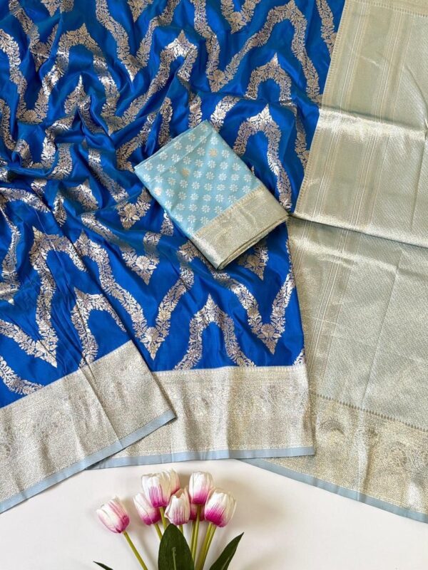 Premium Soft Silk Jacquard Weaving Saree with Contrast Blouse for women festive wear