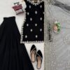 Elegant Black faux georgette top and Palazzo Set with Heavy Embroidery Dupatta Party Wear for women festive wear