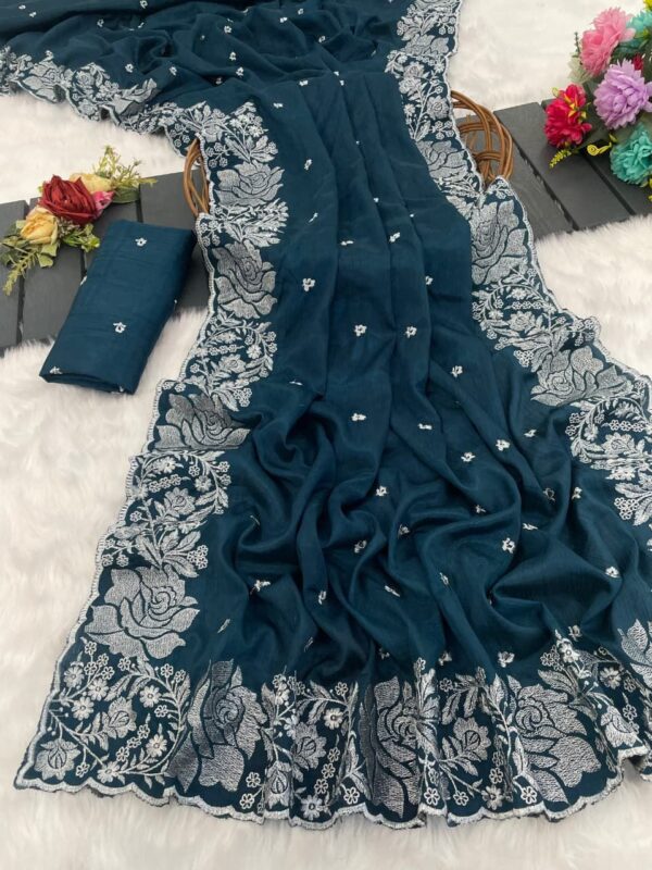 soft silk embroidered suit set with dupatta multi color collection for women for women festive wear