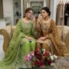 Lime Green Chinon Silk Sharara Set with Heavy Embroidery & Dupatta – Festive Wear for women festive wear