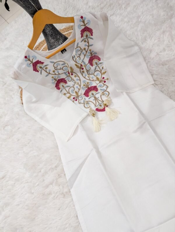 white embroidered straight suit with dupatta for women elegant festive ethnic wear for women festive wear