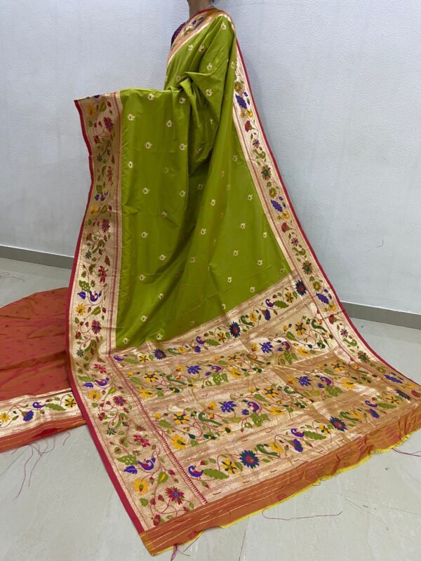 paithani silk saree with premium zari weaving for women festive wear