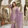 lavender chinon silk suit set with zari embroidery and dupatta for women festive wear for women festive wear